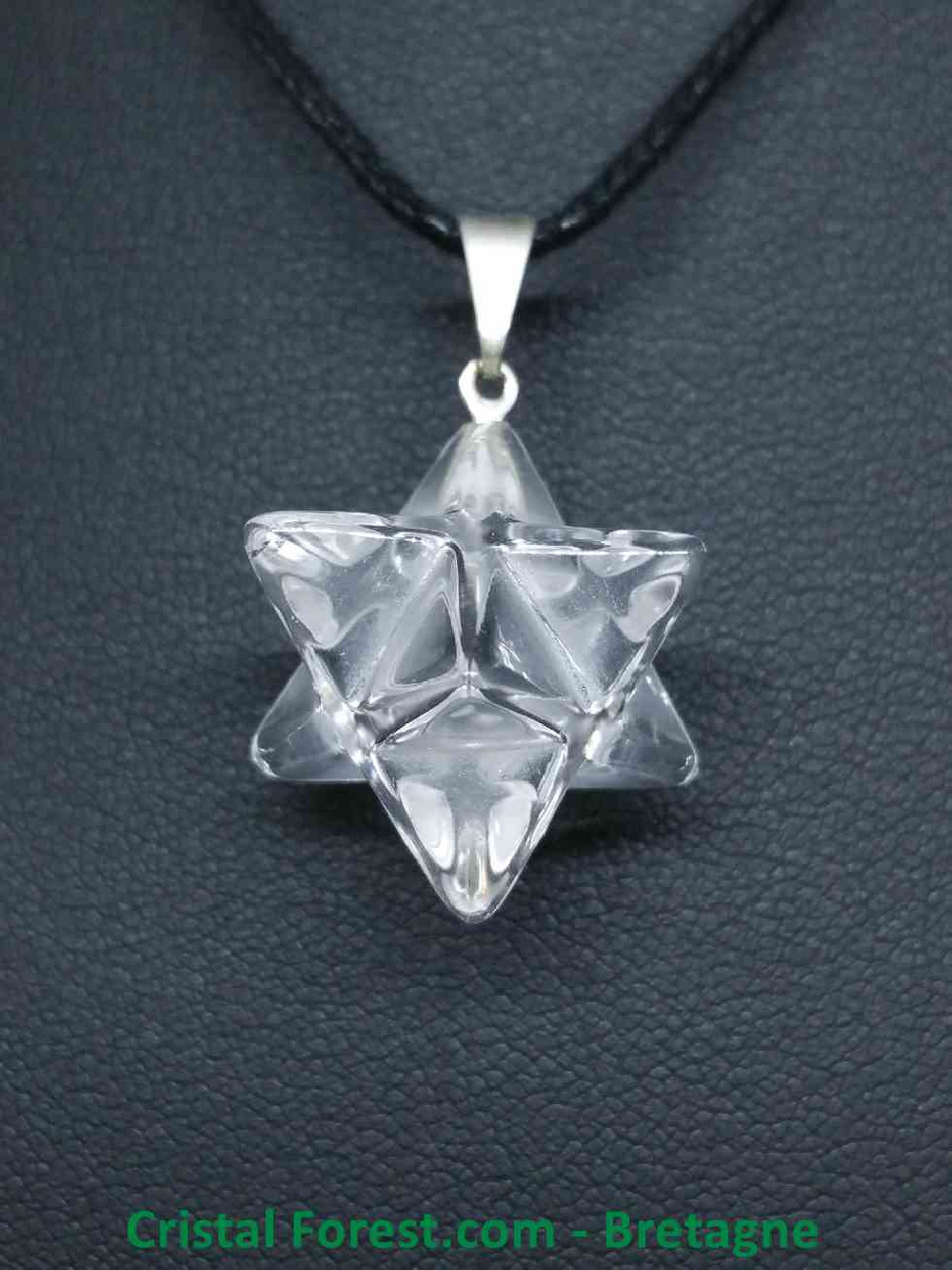 Pendentif Merkabah Cristal de roche 2cm