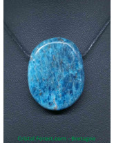Apatite Bleue - Pendentif Pierre percée - Forme Libre