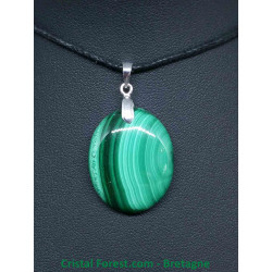 Malachite extra AAA - Pendentif bélière Argent