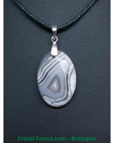 Agate Botswana - Pendentif Bélière
