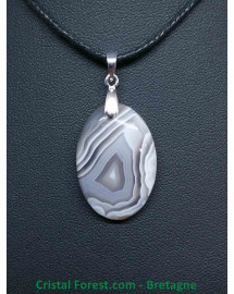 Agate Botswana - Pendentif Bélière