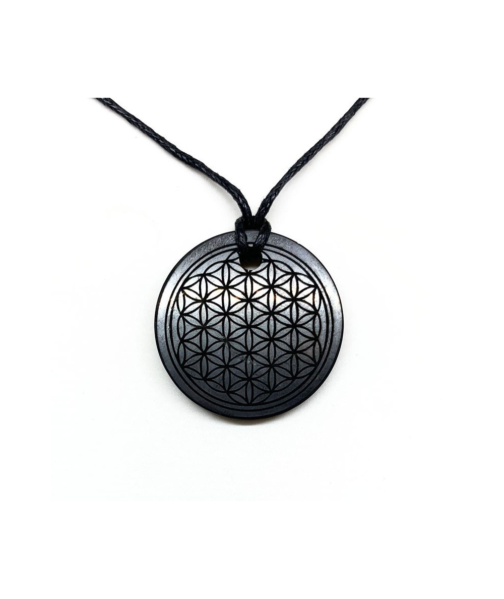 Shungite - Pendentif Fleur de vie