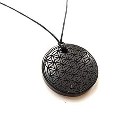 Shungite - Pendentif Fleur de vie