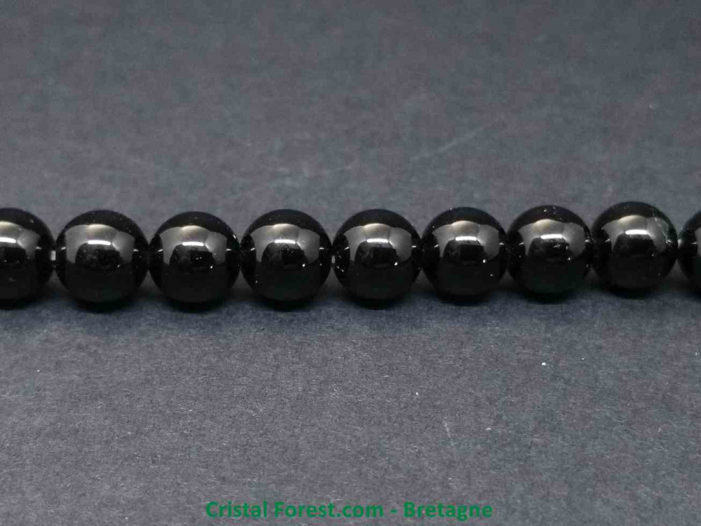 Obsidienne noire - Fil de perles - Environ 45 perles - 8mm