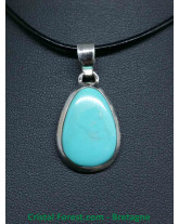 Turquoise Arizona - Boucles d'Oreilles Argent - Fermoir Crochet