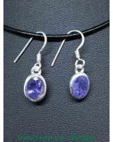 Tanzanite (Zoïsite bleue) - Boucles d'oreille Sertis Argent