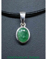 Emeraude Facettée AAA - Pendentif Sertis Argent