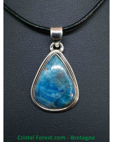 Apatite bleue - Pendentif serti Argent