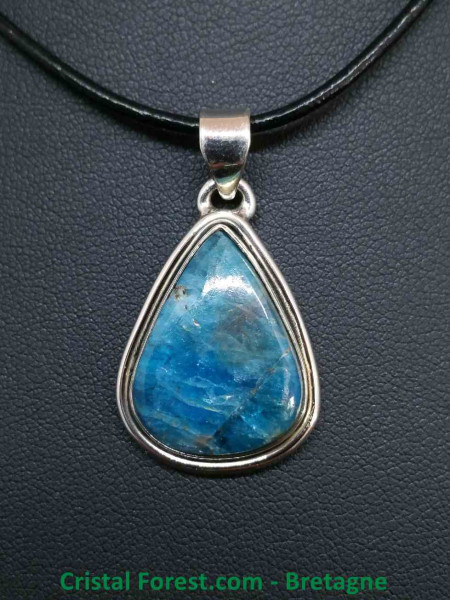 Apatite bleue - Pendentif serti Argent