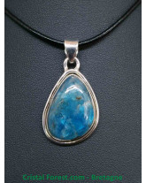 Apatite bleue - Pendentif serti Argent