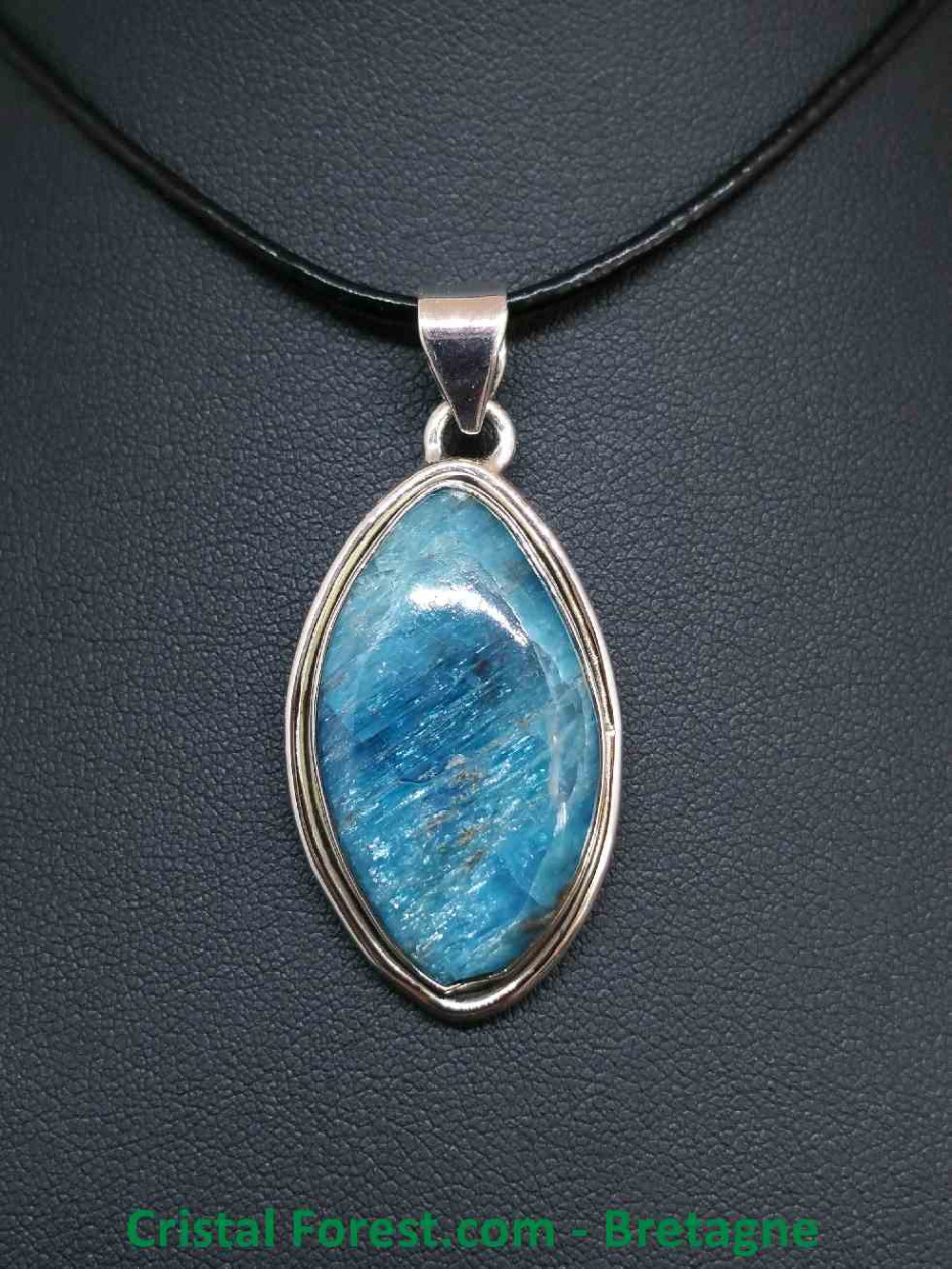 Apatite bleue - Pendentif serti Argent