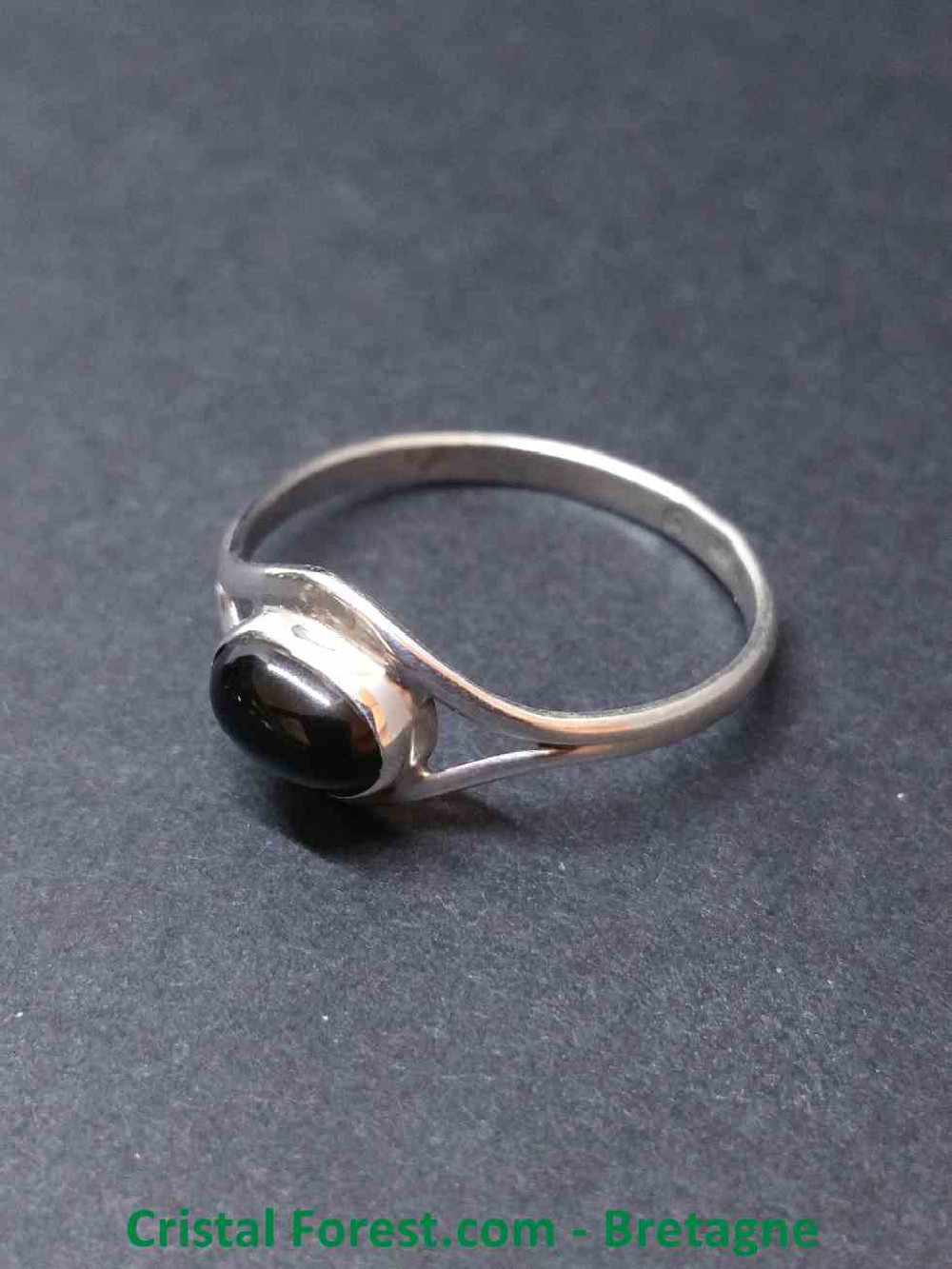 Oeil céleste bague argent Obsidienne taille 56 ou 7.75 US