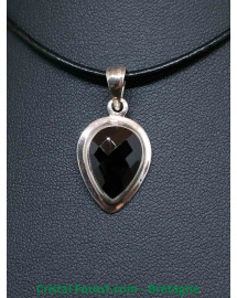 Spinelle Noire facettée- Pendentifs Argent 