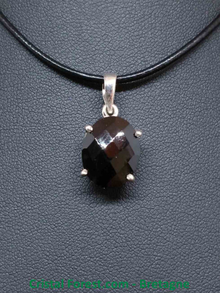 Spinelle Noire facettée- Pendentifs Argent 