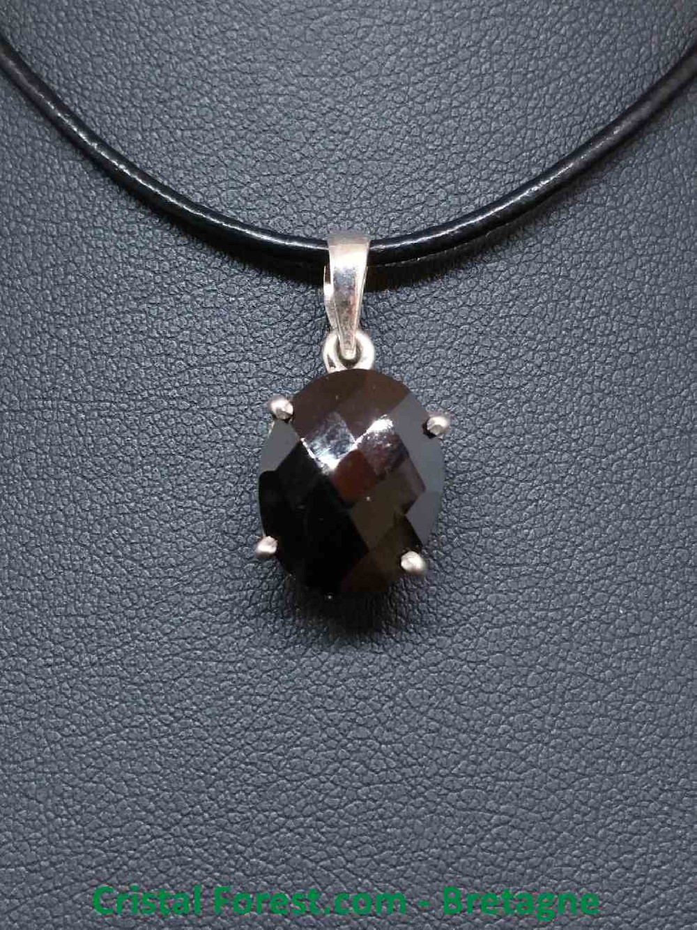 Spinelle Noire facettée- Pendentifs Argent 