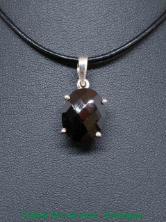 Spinelle Noire facettée- Pendentifs Argent 