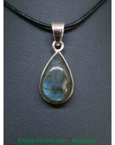 Labradorite extra bleue - Pendentif serti argent qualité joaillerie