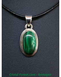 Pendentif Malachite & argent 925 
