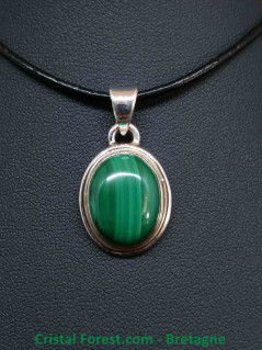 Pendentif Malachite & argent 925 