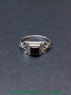 Obsidienne Noire - Bague Argent