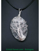 Cristal de Roche - Pendentif Cabochon Arbre de Vie