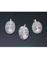 Cristal de Roche - Pendentif Cabochon Arbre de Vie