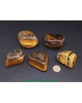 Galet Jumbo - Oeil de faucon / oeil de tigre - 9,1 cm