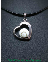 Oeil de Sainte Lucie / Oeil de Shiva - Pendentif Coeur Argent