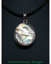 Oeil de Sainte Lucie / Oeil de Shiva et Abalone - Pendentif Argent
