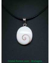 Oeil de Sainte Lucie / Oeil de Shiva et Abalone - Pendentif Argent