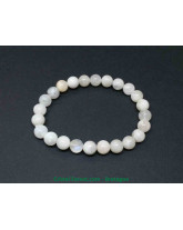 Pierre de lune blanche véritable - bracelet boules
