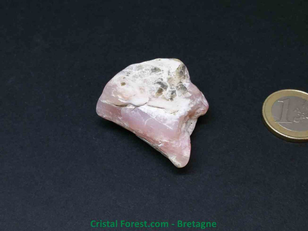 Opale rose des Andes - Pierre brute semi polie - 3.7 x 3.7 x 2.2cm / 25,10gr