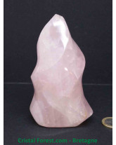 Quartz rose AAA - Flamme taillée