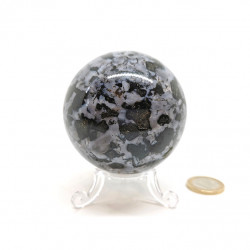 Gabbro (lunélite ou Diorite) extra AAA  - Sphère polie