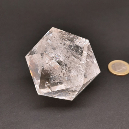 Cristal de roche - Icosaèdre (solide de Platon)