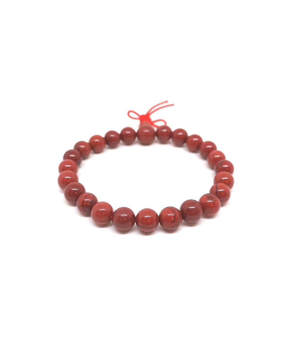 Jaspe Rouge - Bracelet Boules Mala Tibétain