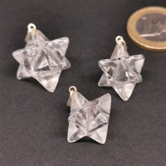 Pendentif Merkabah Cristal de roche 2cm