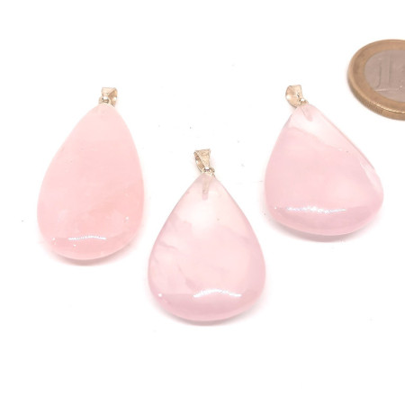 Quartz Rose - Pendentif Goutte