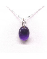 Améthyste Extra AAA+ -  Pendentif Bélière Argent
