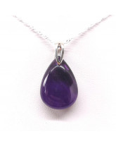 Améthyste Extra AAA+ -  Pendentif Bélière Argent