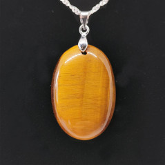 Oeil de tigre - Pendentif bélière Argent