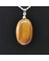 Oeil de tigre - Pendentif bélière Argent