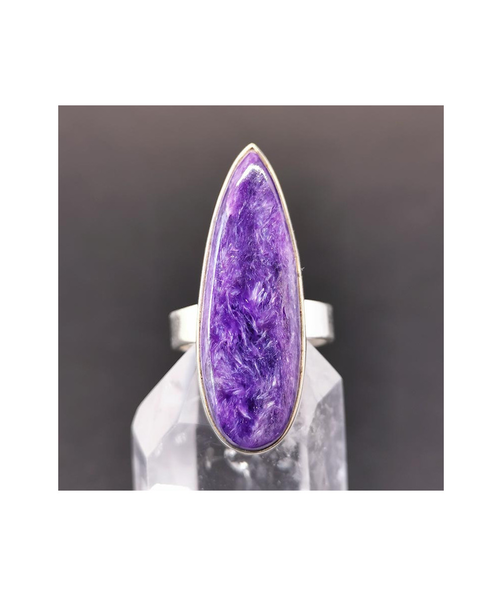 Charoïte AAA+ - Bague Sertie Argent