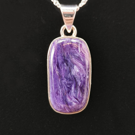 Charoïte Extra - Pendentif serti argent