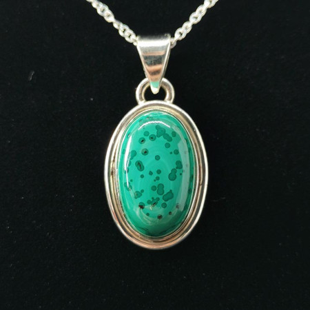 Pendentif Malachite & argent 925 