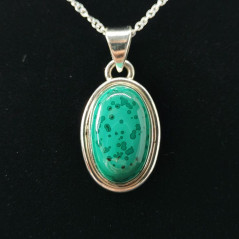 Pendentif Malachite & argent 925 