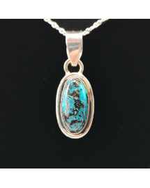 Shattuckite - Pendentif Serti Argent