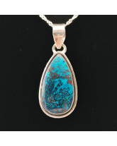 Shattuckite - Pendentif Serti Argent