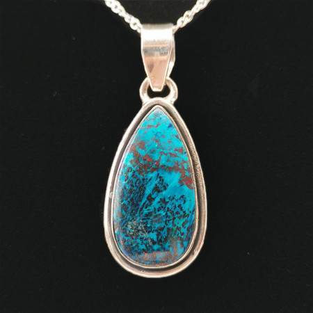 Shattuckite - Pendentif Serti Argent