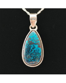 Shattuckite - Pendentif Serti Argent